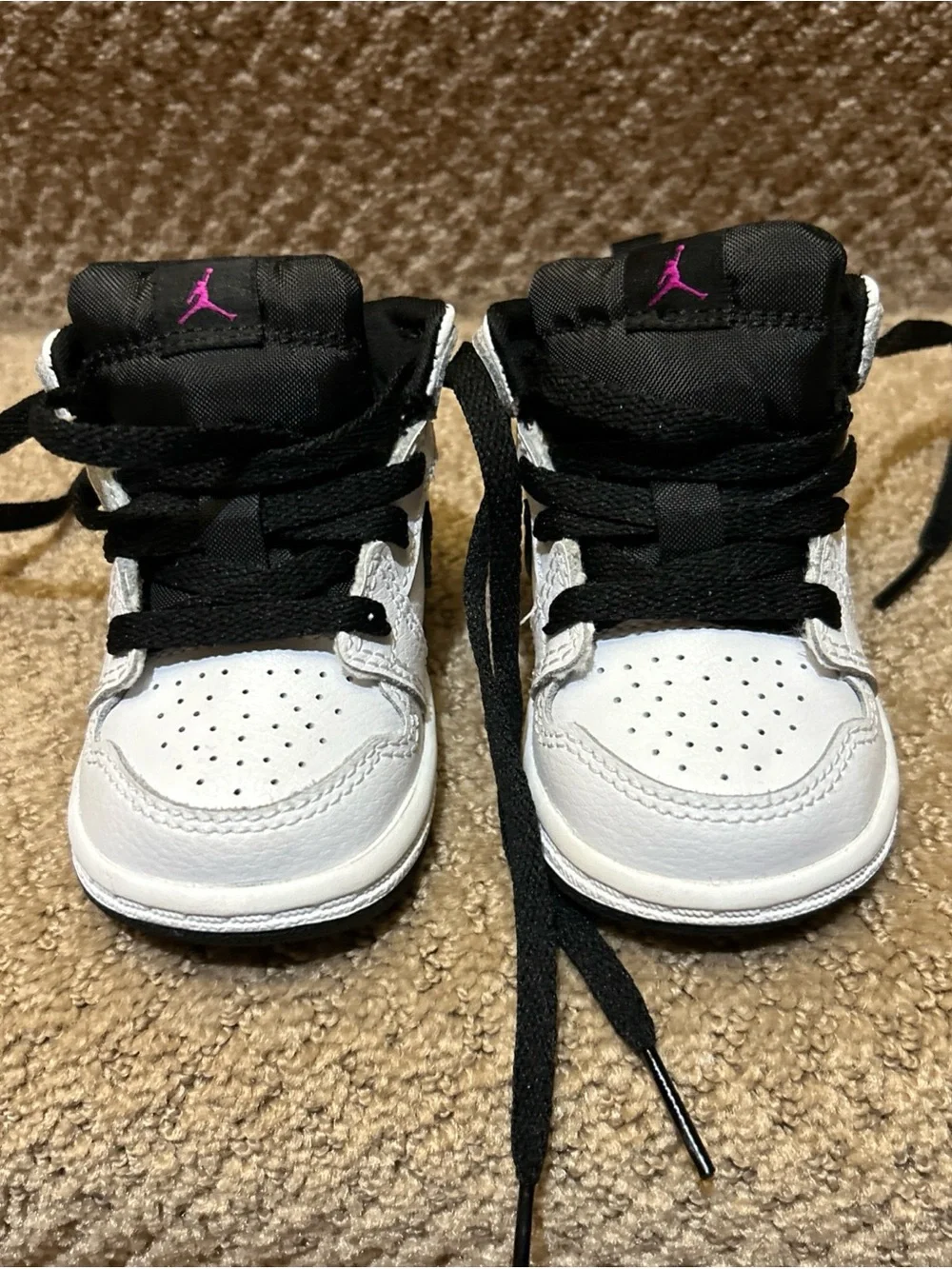 Nike Air Jordan I 1 Mid GT White Fuchsia Blast Baby Toddler 644507-138 Size 3C